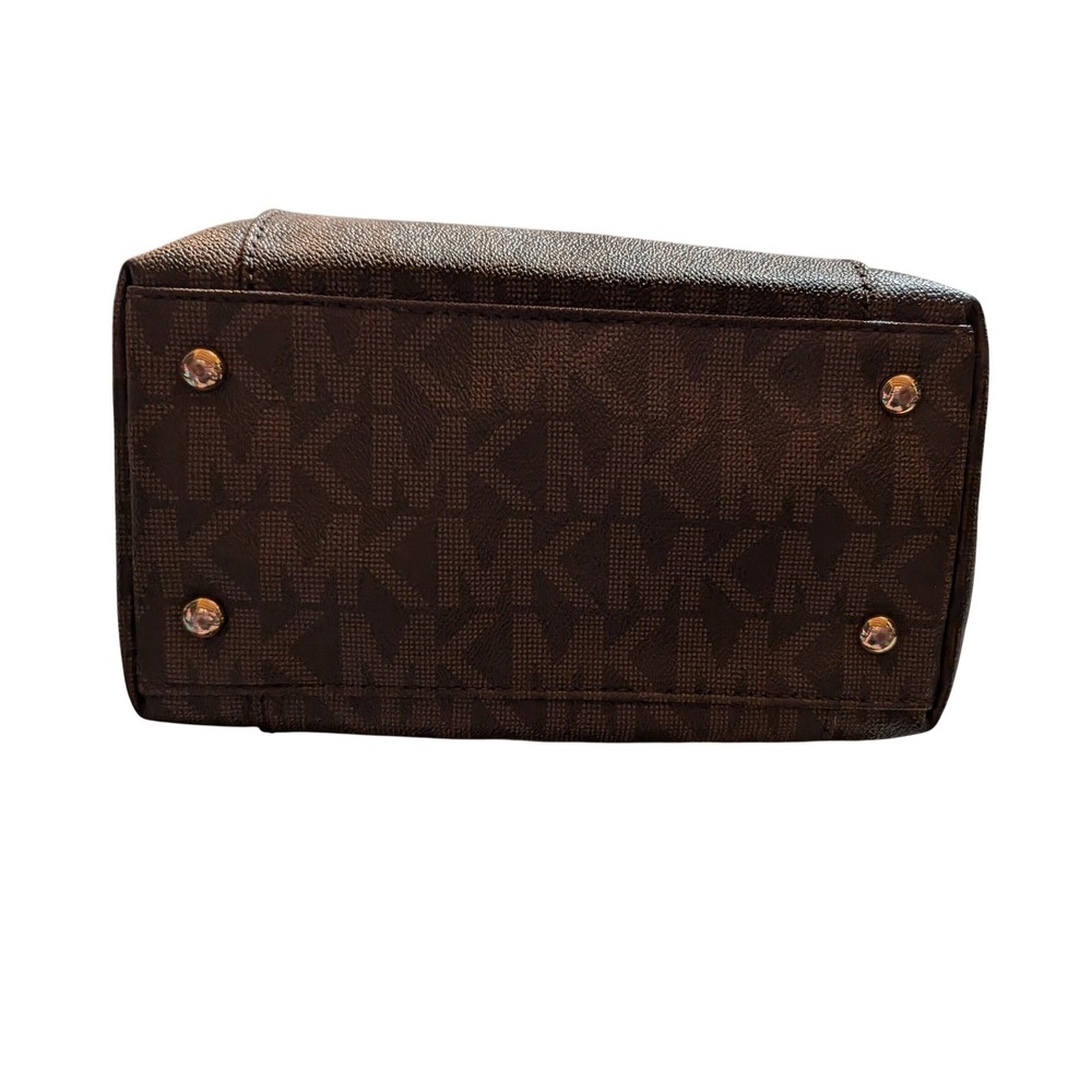 Michael Kors Jet Set Travel Tote Bag Brown Plum Monogram Logo Large - Picture 3 of 5